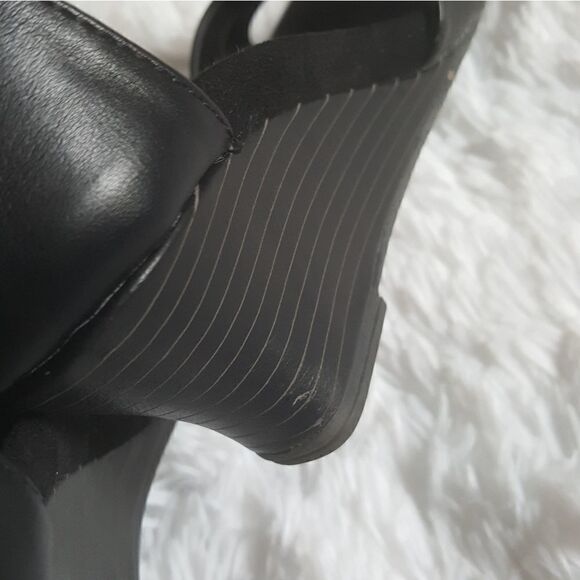 Patrizia by Spring Step Poppy Sandals Black Zip Heel Wedge Shoes Sz 36 US Sz 6 - Picture 12 of 12